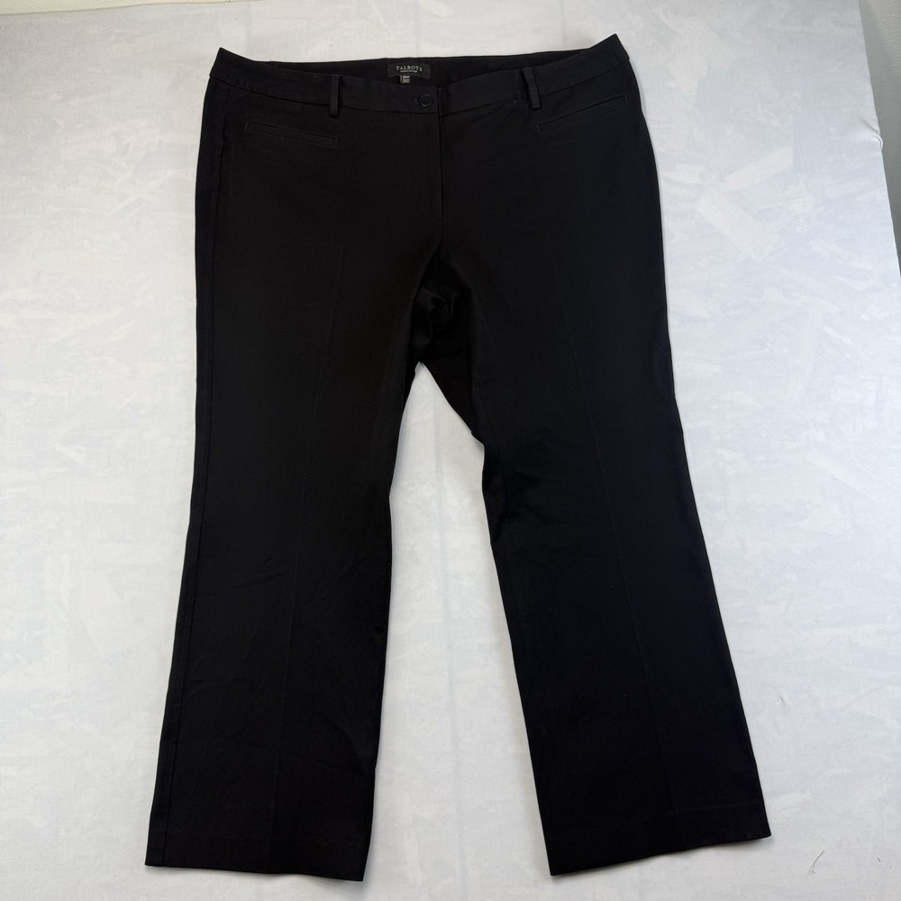 Talbots Black Dress Pants Womens 18WP Petite Straight Career Stretch
